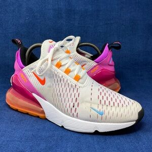 Nike Air Max 270 White Fuchsia Dream Crimson Sneaker fd0824-100 Women 9.5